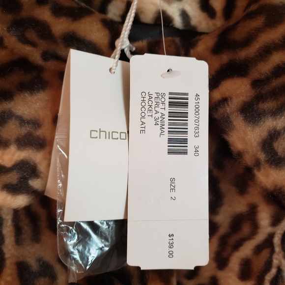 Chicos Soft Animal Perla 3/4 Jacket NWT Size 2 - Picture 4 of 6